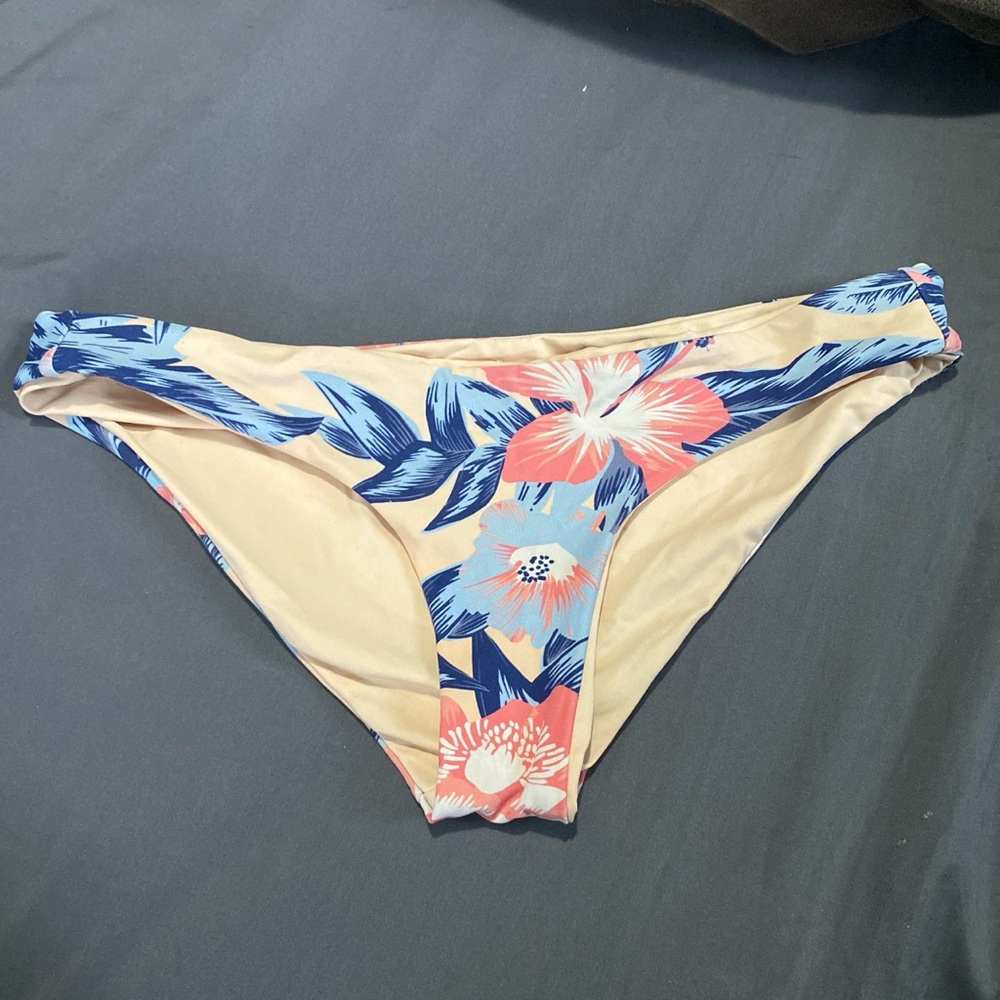 Floral Bikini Bottom - Blue and Pink